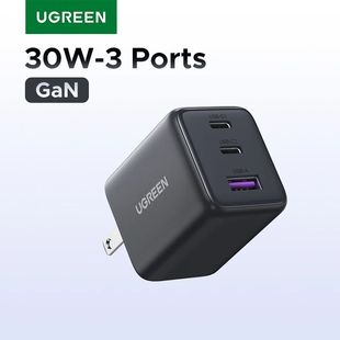 【US Plug】UGREEN 20W 30W GaN Charger Mini PD 3.0 USB C Phon
