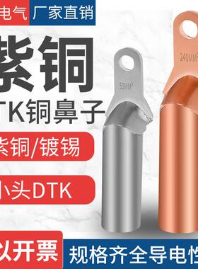 小头铜鼻子窄头接线端子DT35/50/70/95/120/150/185/240平方塑壳