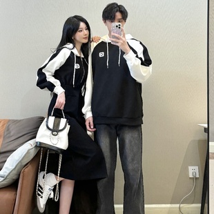 春季 男女连衣裙法式 2025新款 长袖 一裙一衣潮 韩版 小众设计感情侣装