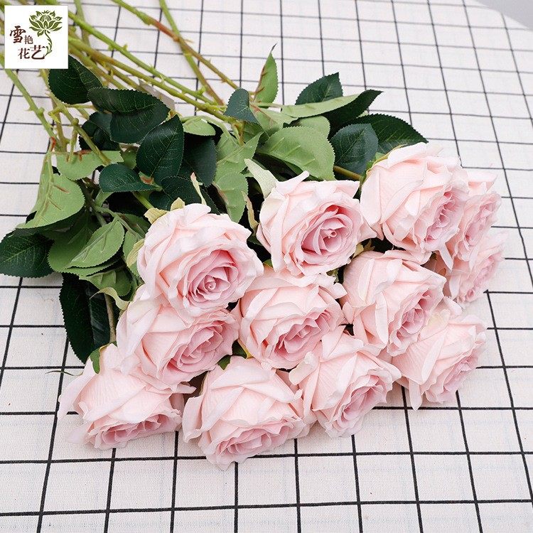 橘梦仿真花假花花束假花摆件花艺单只玫瑰餐桌装饰情人节室内餐桌