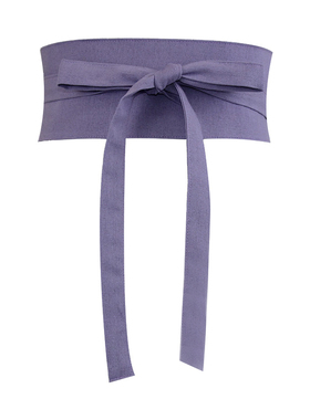 紫色系纯色棉麻腰封多色可选自制和风棉麻腰封腰带百搭长飘带包邮