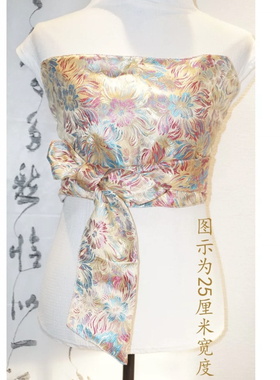 蝴蝶乱菊文艺围胸织锦缎新中式绣花绑带裹胸腰封油画感衬衫装饰女