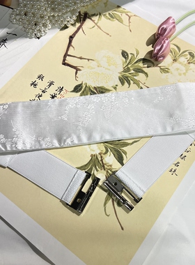 一枝梅浮雕绣花松紧腰带新中式国风宽腰封装饰配连衣裙子束腰弹力