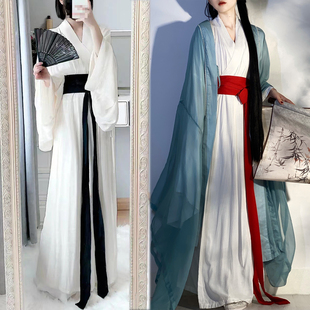 可调节腰围款超长纯色马面裙直裾腰封宽腰封棉麻腰带汉服质感束腰