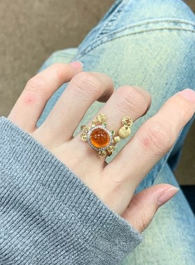 “有钳花”螃蟹戒指轻奢小众