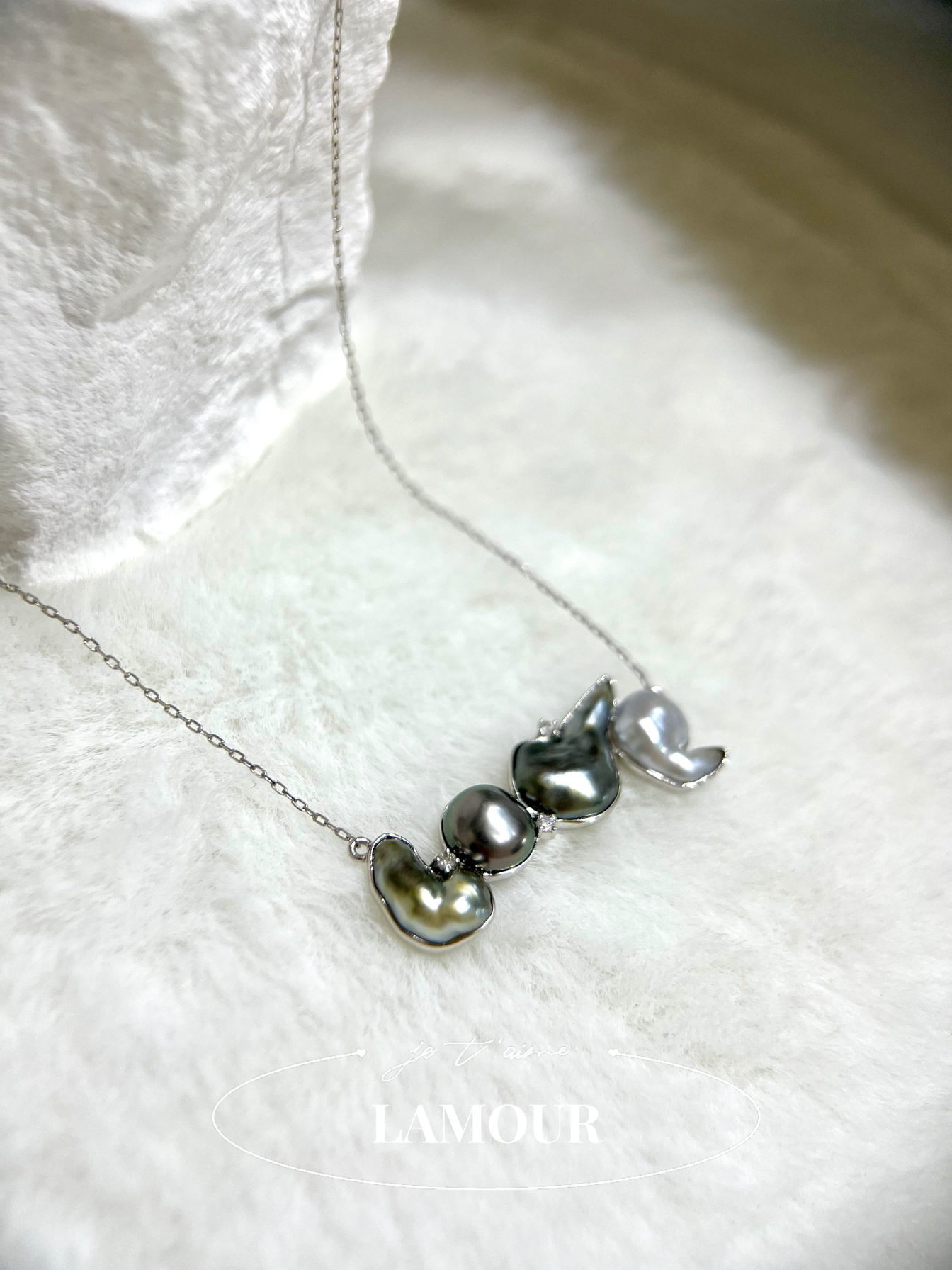 爱你的形状 LOVE 大溪地keshi项链女朋友老婆情人节礼生日礼物