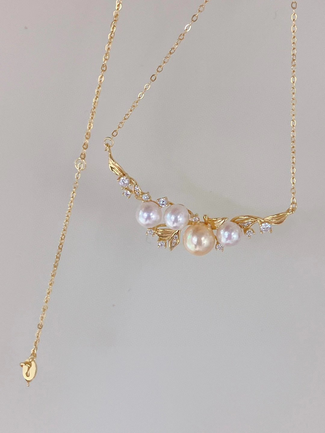 天然海水akoya珍珠项链纯银百搭松弛感锁骨链小众高级感轻奢贵气