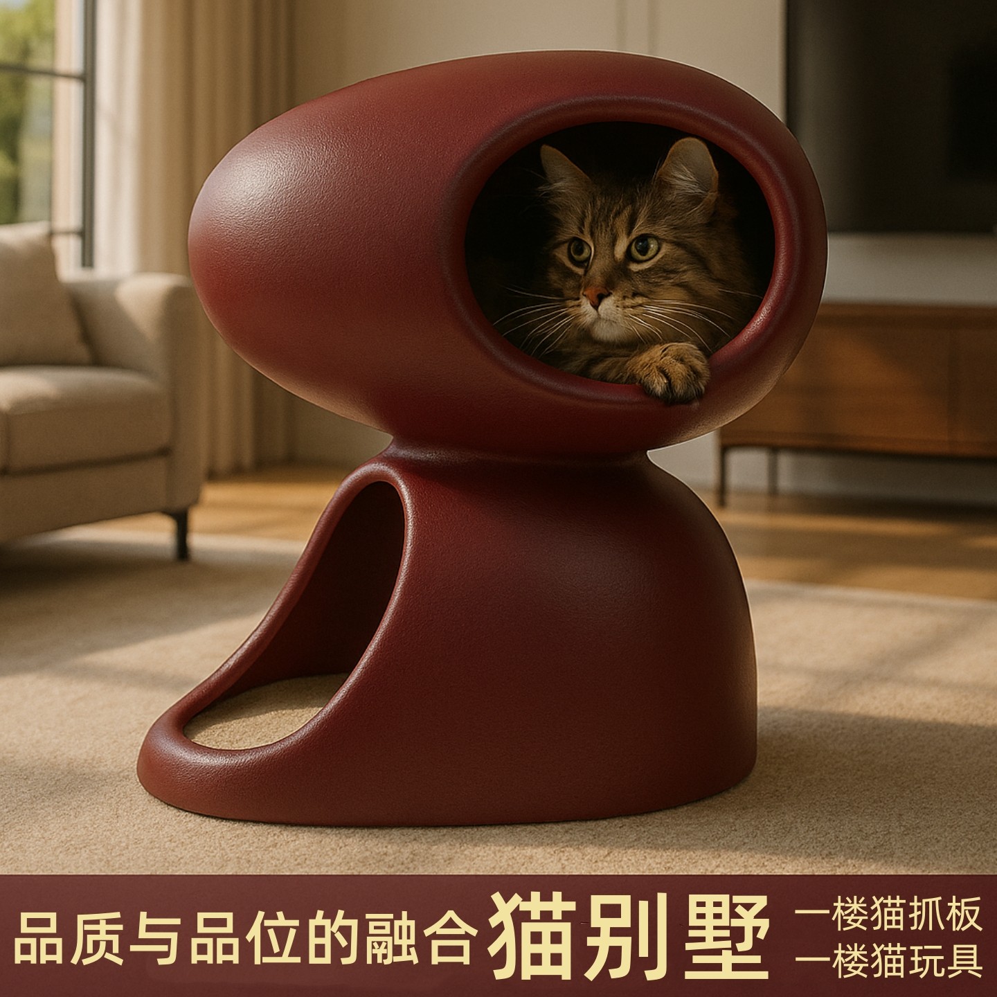 新款上下两层猫窝别墅双层不占地猫咪睡窝四季通用猫抓板创意屋,宠物/宠物食品及用品,猫窝/屋/帐篷/沙发,淘宝优惠券,粉丝福利购,淘宝优惠卷