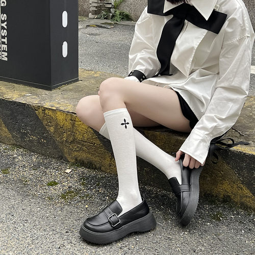 女士全棉夏天薄款中筒小腿袜
