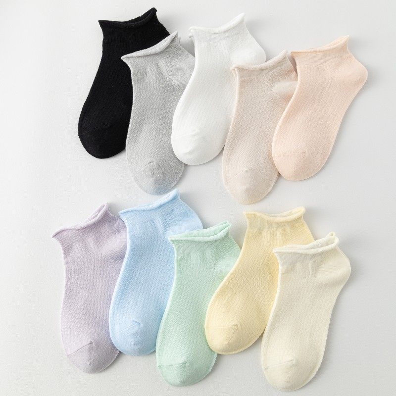全店满15包邮袜子女短袜春夏天薄款网眼透气卷边纯色清新低帮女袜,女士内衣/男士内衣/家居服,短袜,淘宝优惠券,粉丝福利购,淘宝优惠卷