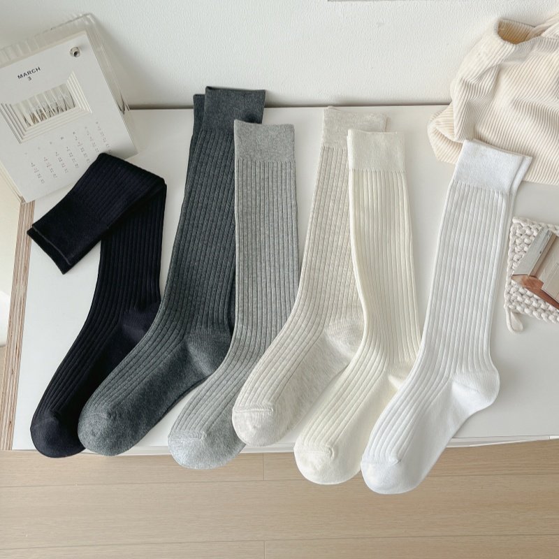 全店满15包邮春秋天袜子女中长筒袜纯色双针竖条纹外穿小腿袜及膝,女士内衣/男士内衣/家居服,长筒袜,淘宝优惠券,粉丝福利购,淘宝优惠卷