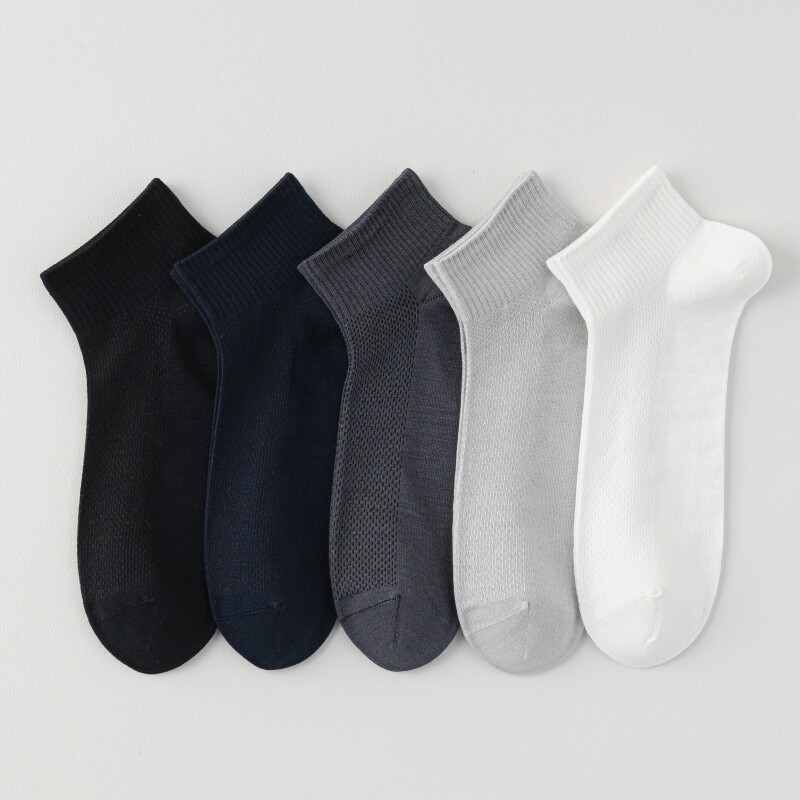 全店满15包邮袜子男士短袜春夏薄款网眼透气桑蚕丝无骨低帮短筒袜