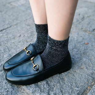 时尚 包邮 个性 性感日系袜子满38 中短筒金银丝女袜韩版 2017新款