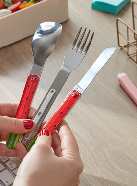 法国Akinod磁吸不锈钢儿童叉勺成人便当刀叉便携套装餐具开瓶工具