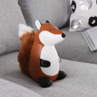 台湾zuny大尾巴家族 狐狸松鼠小熊猫浣熊 情侣礼物 创意书挡摆件