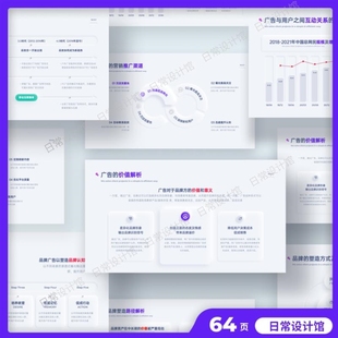 64页新拟态互联网大厂职场汇报逻辑架构图营销方案PPT模版