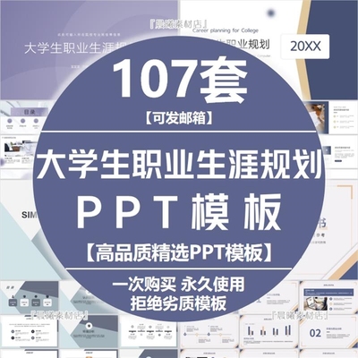 个人职业生涯规划书ppt模板范本简约大学生就业指导求职工作计划