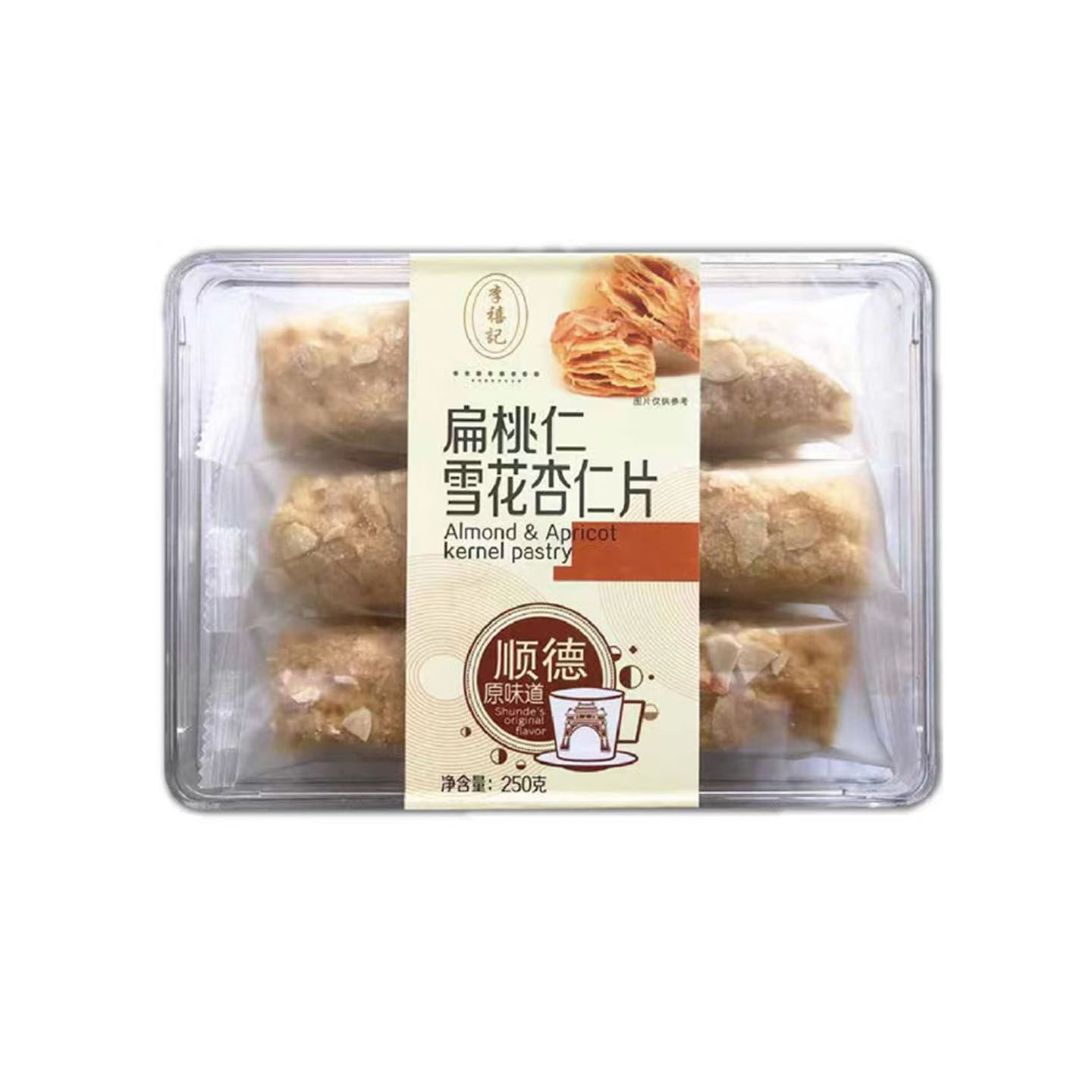 顺德李禧记雪花杏仁片陈皮饼礼盒装广东特产糕点软糯小吃小零食