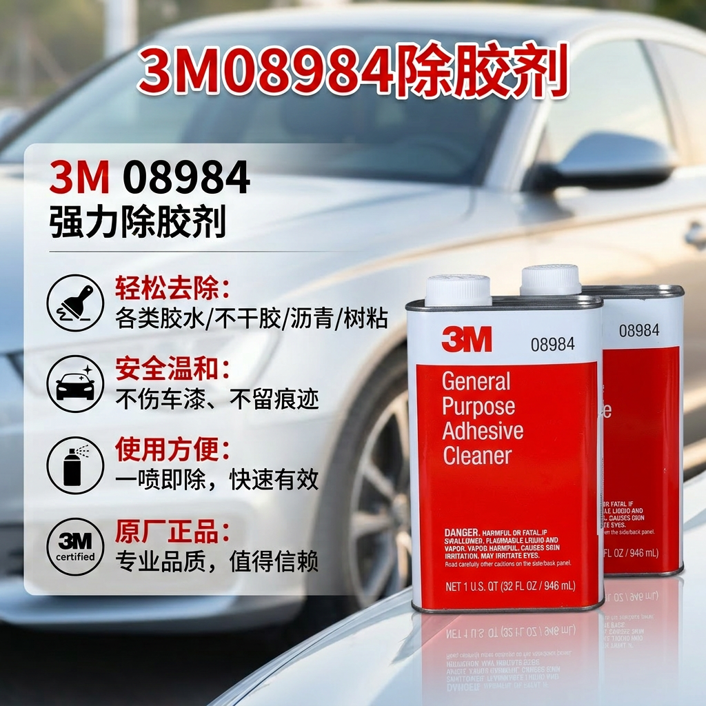 3M08984除胶剂通用不干胶沥青粘胶强力去除双面胶清洗剂不伤车漆
