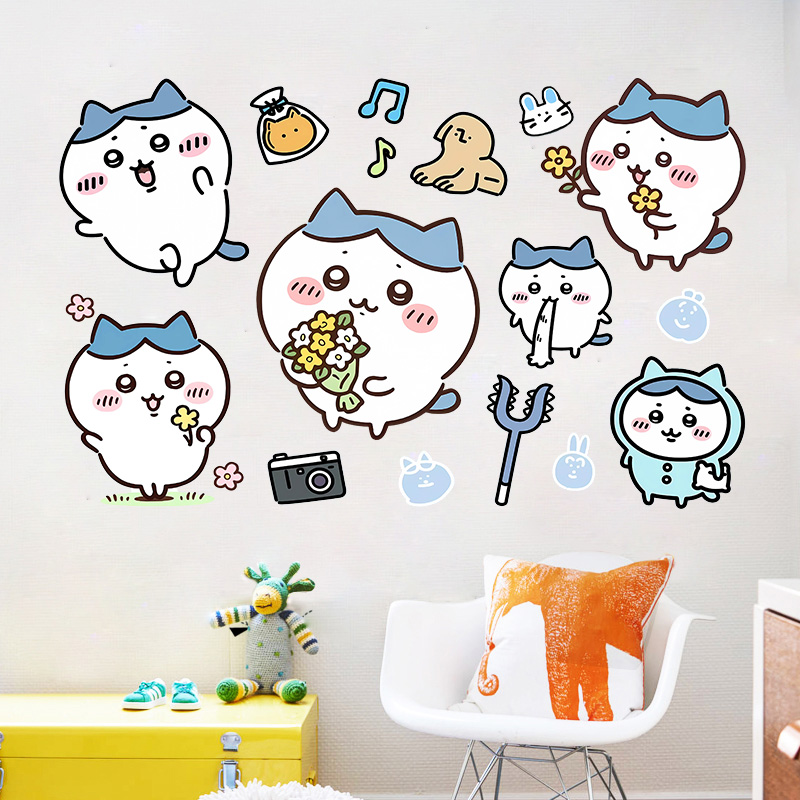chiikawa吉伊卡哇装饰墙贴房间卧室背景贴纸遮丑补洞防水自粘贴画