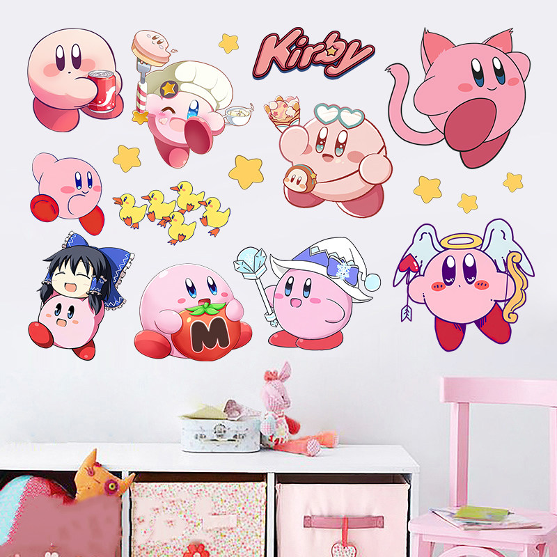 星之卡比儿童房防水墙贴