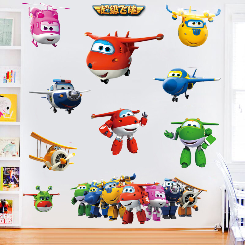 超级飞机super飞侠乐迪小爱卡通动漫墙贴墙纸贴纸壁画防水可移除