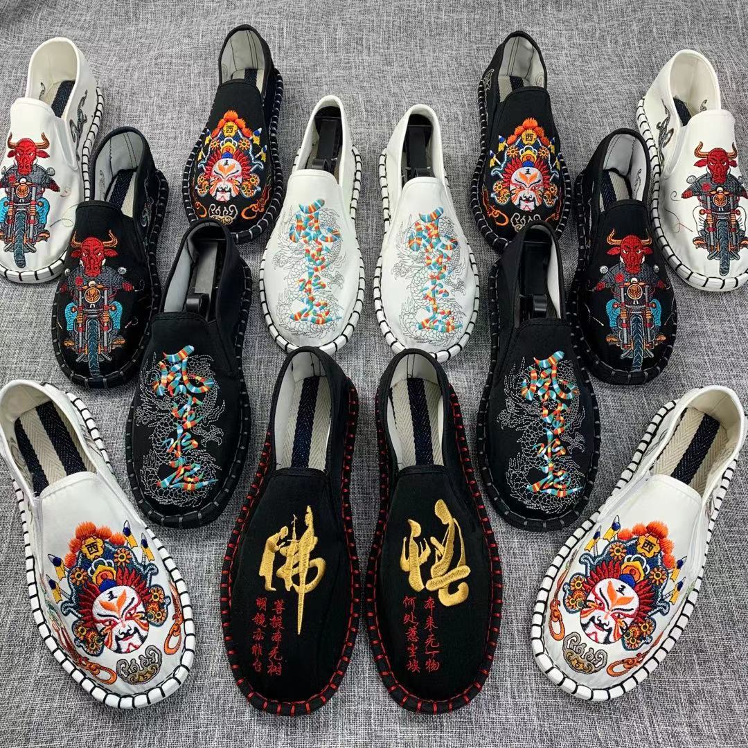 刺绣低帮鞋刺绣老北京布鞋