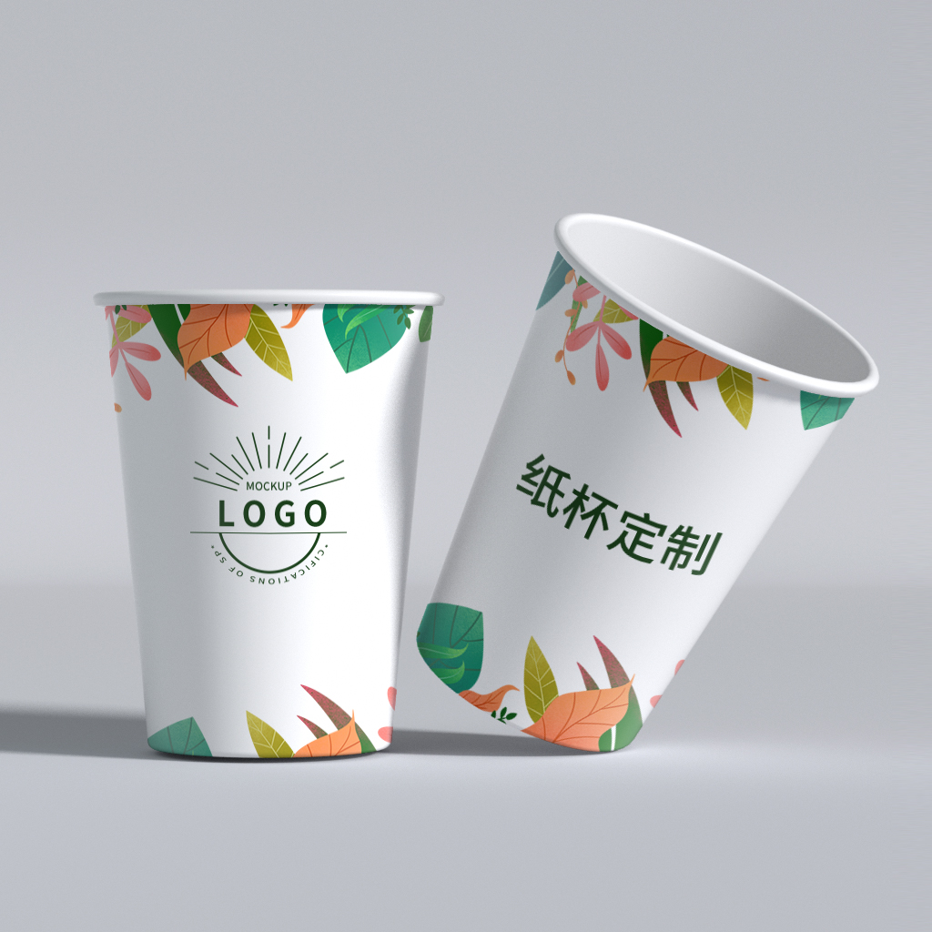 一次性纸杯子商用外卖牛皮纸碗定制logo加厚定做盎司白色铝箔纸杯_虎窝淘