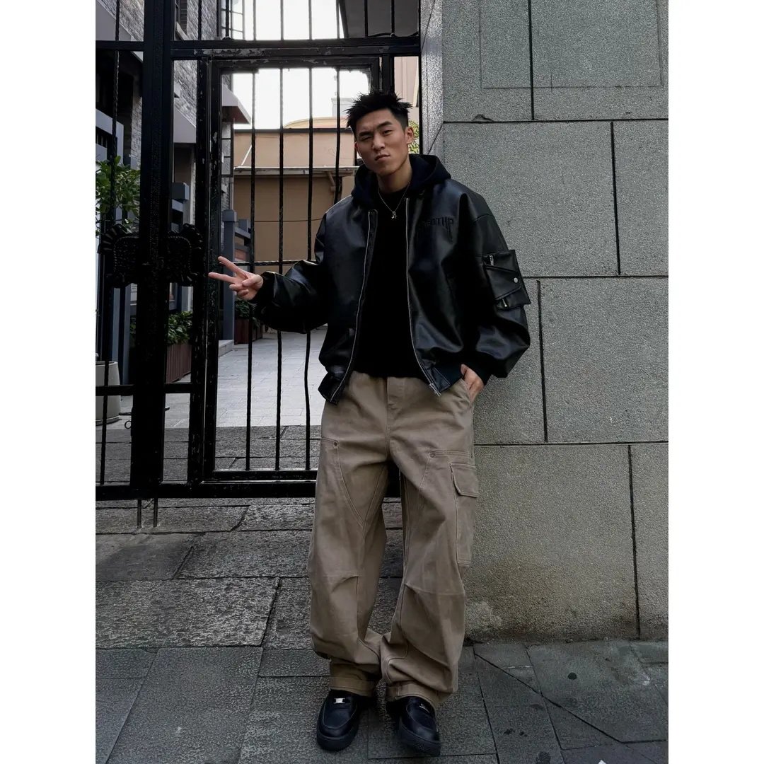 90白鸭绒冬季美式硬核皮衣羽绒服连帽可拆保暖设计感男上衣,男装,羽绒服,淘宝优惠券,粉丝福利购,淘宝优惠卷