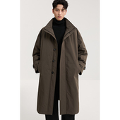 新款 高端鹅绒服过膝保暖外套 中长款 羽绒服男冬季 90鹅绒 风衣式