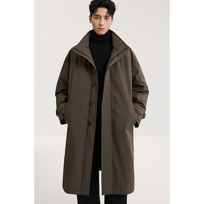 【90鹅绒】风衣式中长款羽绒服男冬季新款高端鹅绒服过膝保暖外套