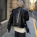 立体结构皮衣立领机车夹克设计感垫肩皮外套 银龙脊 ONE 25高定