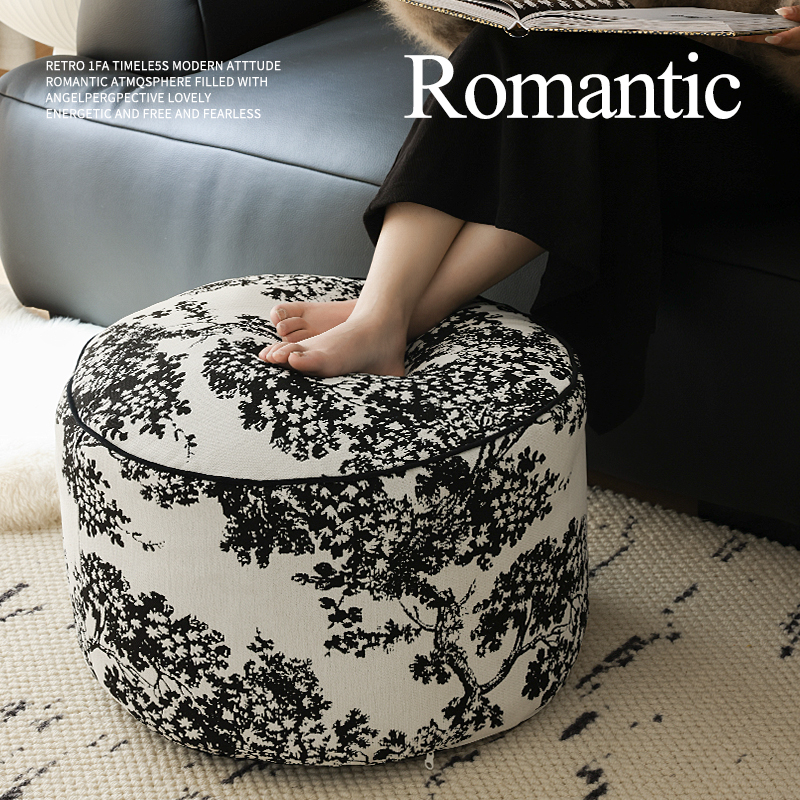 水墨提花阳台蒲团坐墩可折洗