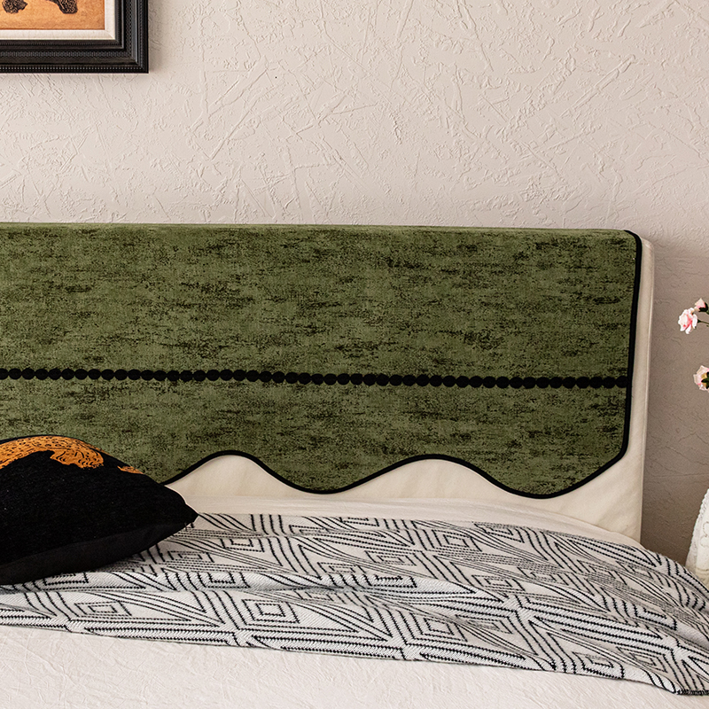 复古绿床头套罩2025新款四季款软包木板万能保护床头盖布宿舍神器