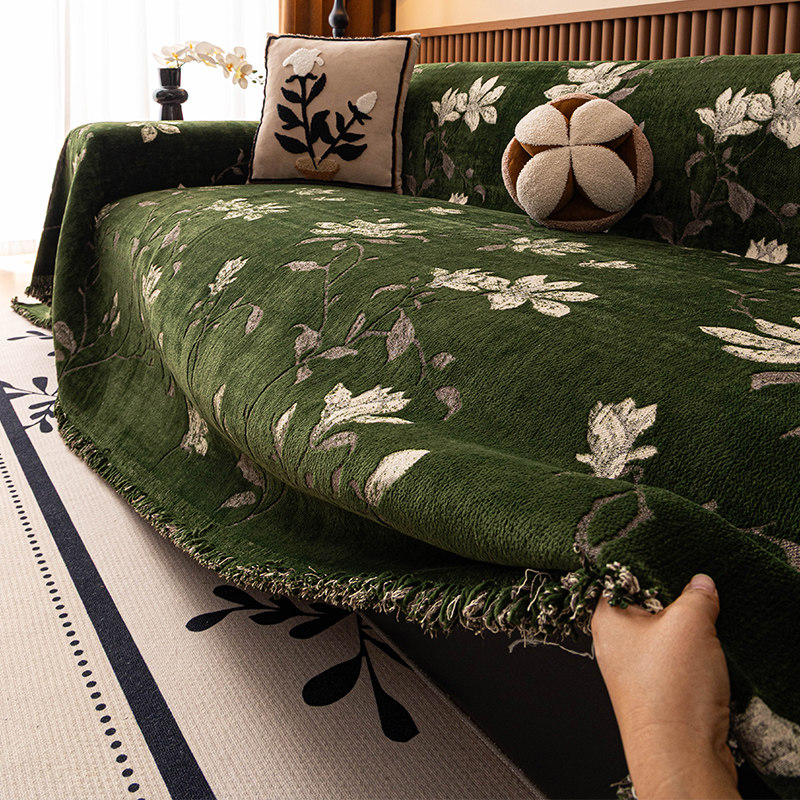 新中式轻奢高级感貂毛绒沙发毯子冬季全包沙发盖布套罩巾一整张,居家布艺,沙发垫,淘宝优惠券,粉丝福利购,淘宝优惠卷