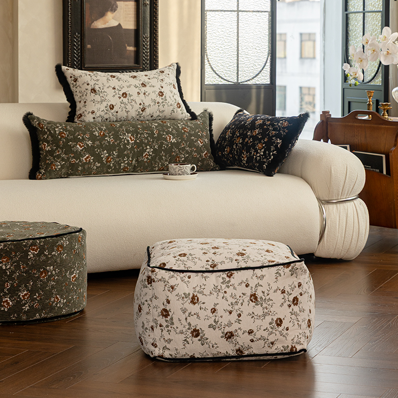 长条抱枕坐墩蒲团夹腿家用地上地毯看书榻榻米懒人沙发踩脚凳软几