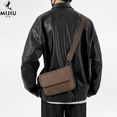 觅旧斜挎包男皮质小包