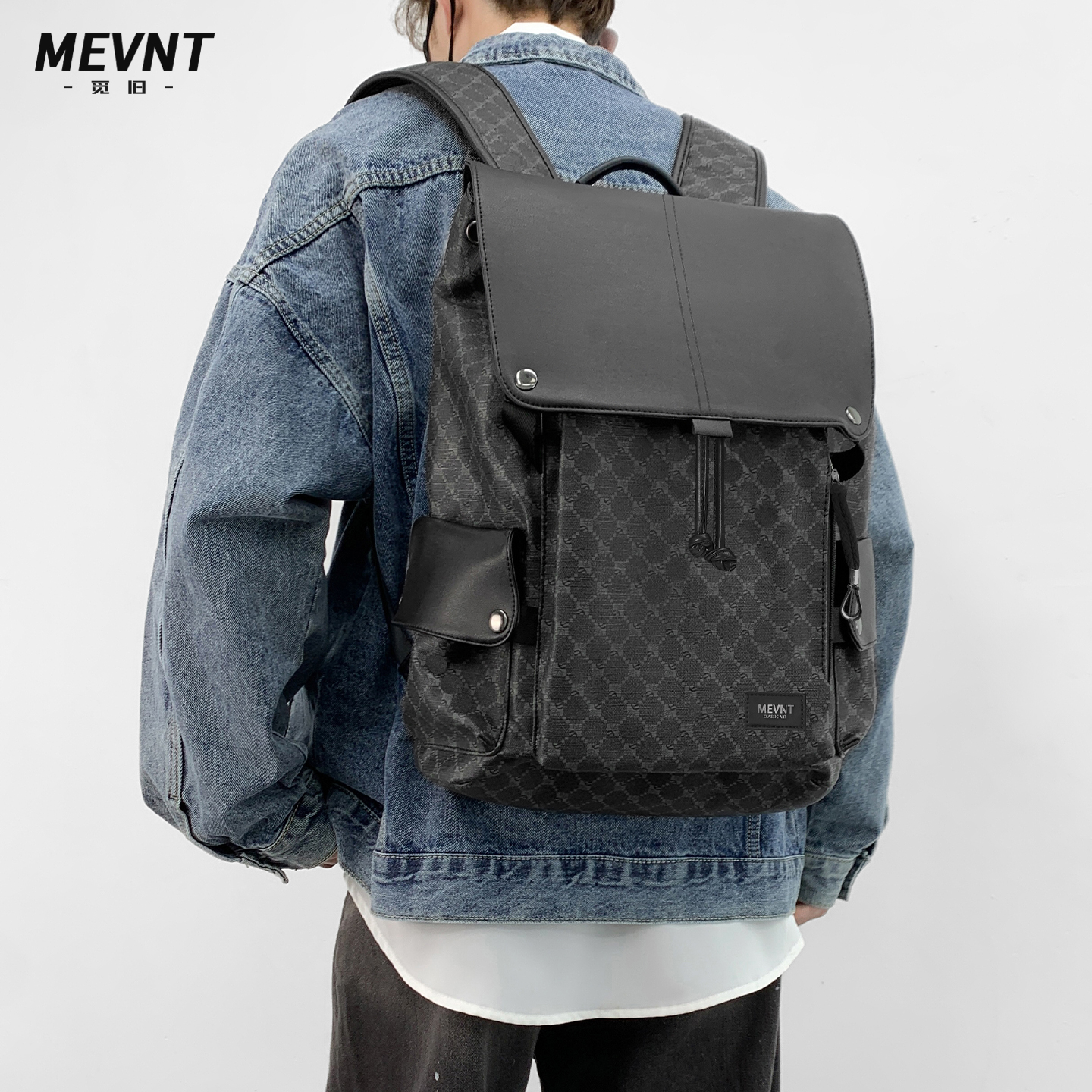 MIJIU觅旧潮牌双肩包男电脑背包