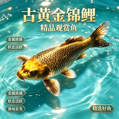 精品古黄金锦鲤淡水冷水鱼耐活