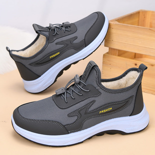 冬季老北京棉鞋男加绒保暖防滑爸爸鞋加厚软底父亲棉靴防寒休闲鞋