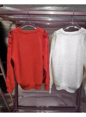 专柜直发镂空上衣宽松毛针织衫套头衫毛衣女 m-693RJ3550000