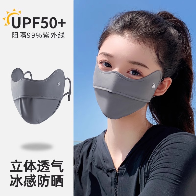 UPF50+新款防紫外线冰丝防晒口罩