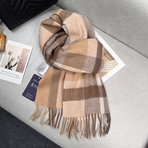 澳洲100%羔羊毛围巾英伦风格