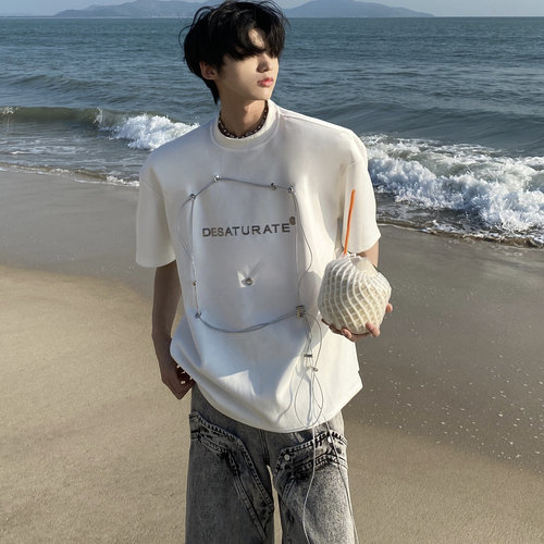 Desaturate24SS小众原创先锋先行可调节短袖T恤男上衣