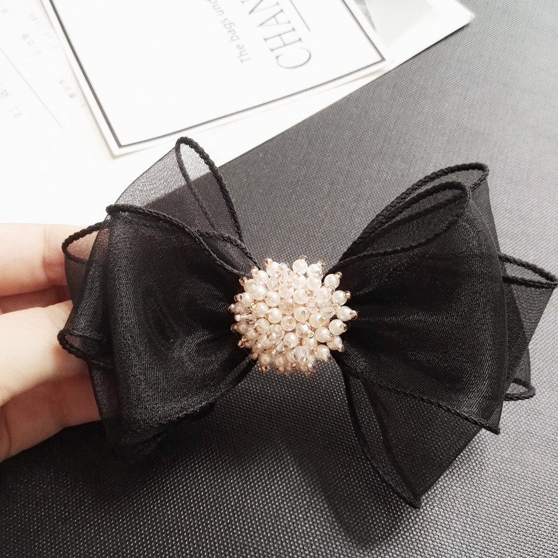 发夹女夏后脑勺马尾夹半扎头发顶夹优雅气质法式复古弹簧横夹头饰