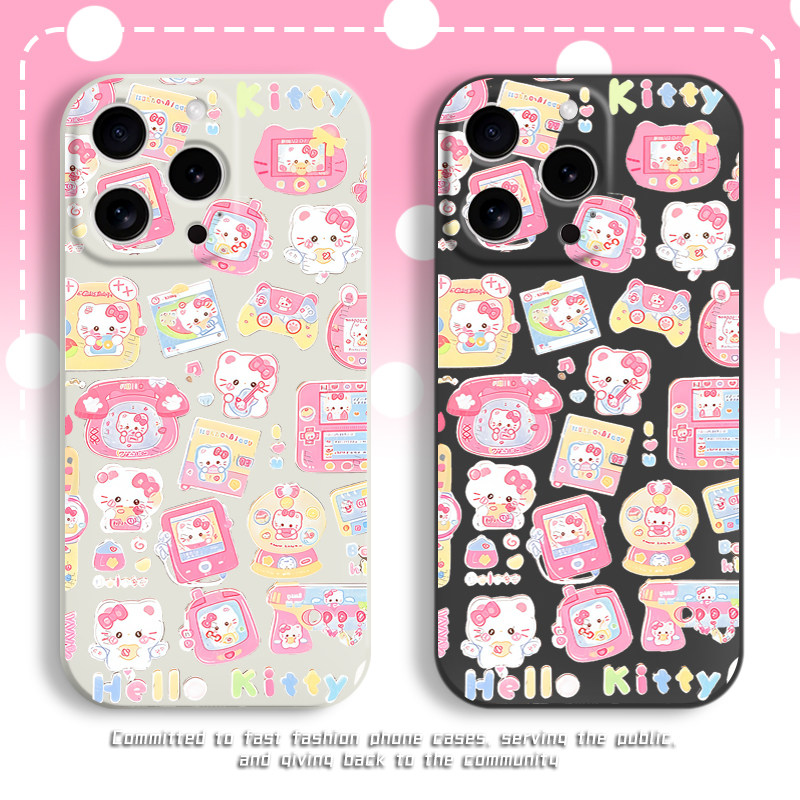 游戏机HelloKitty手机壳独特小众适用苹果17pro小米15透明oppo13红米14vivo12荣耀硅胶保护套华为粉色系凯蒂