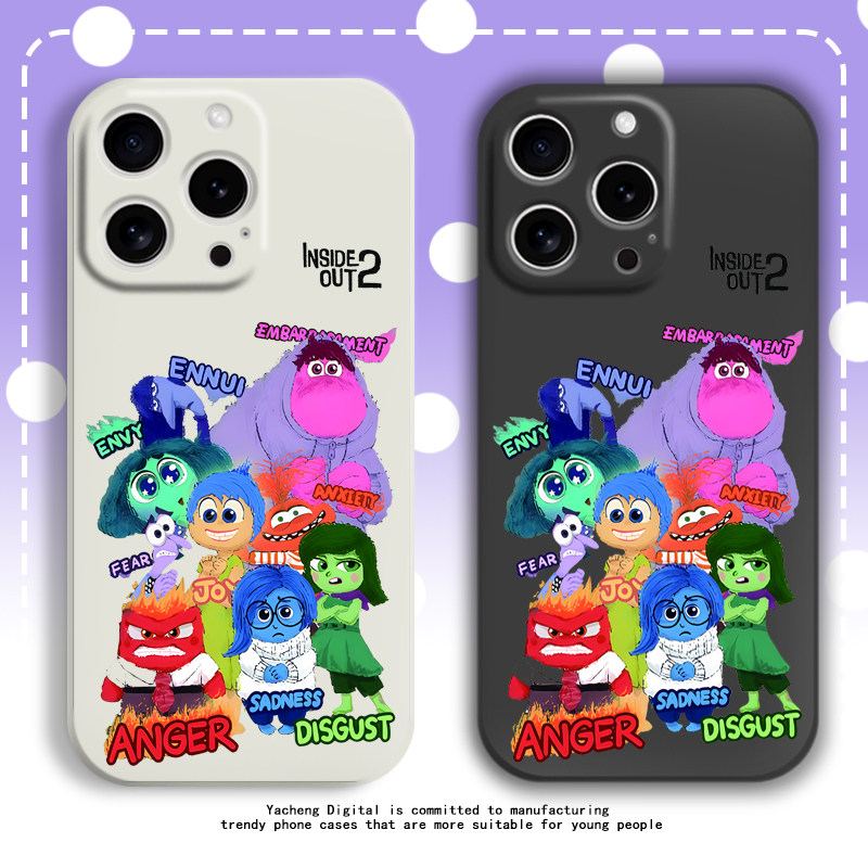 头脑特工队2手机壳适用苹果17promax小米15液态硅胶oppo红米vivo荣耀保护套华为pura70美国卡通电影周边新款