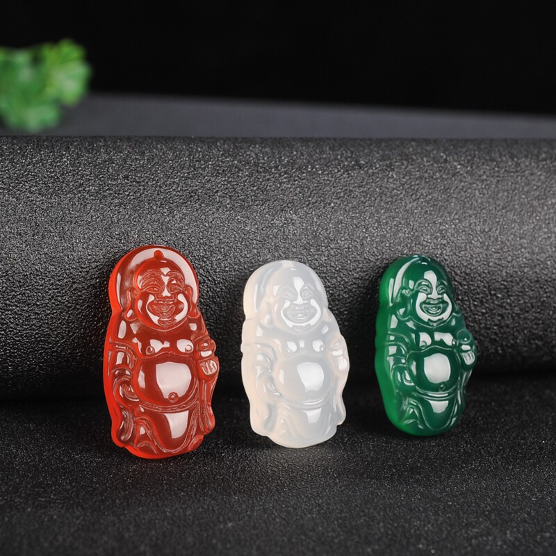 Ice Chalcedony White and red Buddha pendant agate Maitreya Buddha Jade Pendant children Station Buddha Buddha belly Pendantin the Accessories/Fashion Jewelry, Pendant/Pendant  category - from Buy2taobao.com to provide professional Taobao agent buy service