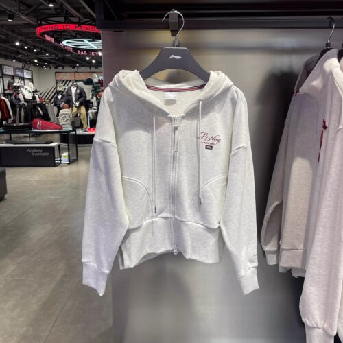 李宁春季新款女连帽拉链卫衣