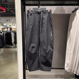 李宁CF溯女冬季加绒加厚直筒户外运动裤保暖防泼水长裤AYKV606